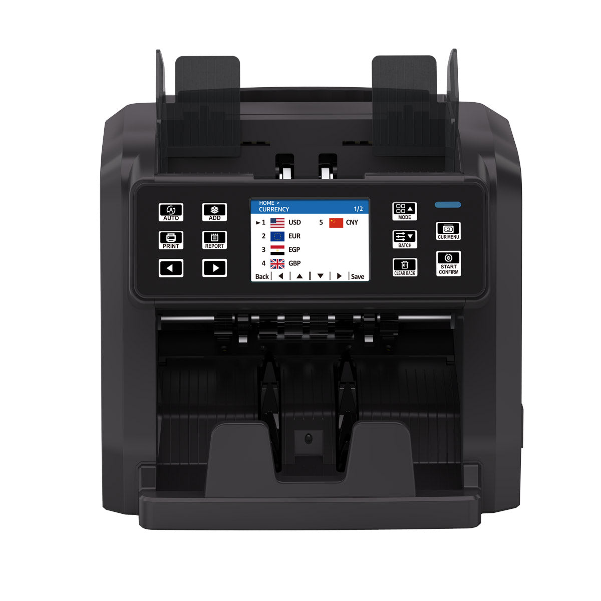 جهاز فرز الأوراق النقدية CRONY P96 مع طابعة مدمجة، كشف متعدد العملات، شاشة LCD، صيانة بسيطة، ترقية عبر USB، مدققات الأوراق النقدية