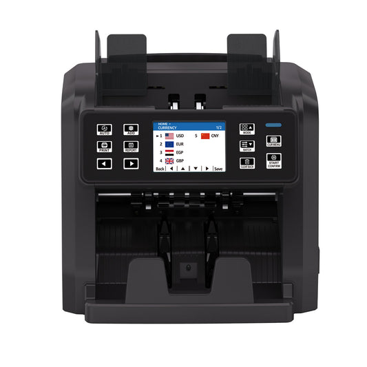 جهاز فرز الأوراق النقدية CRONY P96 مع طابعة مدمجة، كشف متعدد العملات، شاشة LCD، صيانة بسيطة، ترقية عبر USB، مدققات الأوراق النقدية