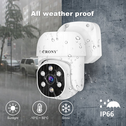 نظام كاميرا أمان CRONY NVS008 بثماني قنوات 5 ميجابكسل للمراقبة الخارجية والداخلية مع جهاز تسجيل DVR مع 8 كاميرات AHD 5MN مع صوت، رؤية ليلية، وكشف حركة