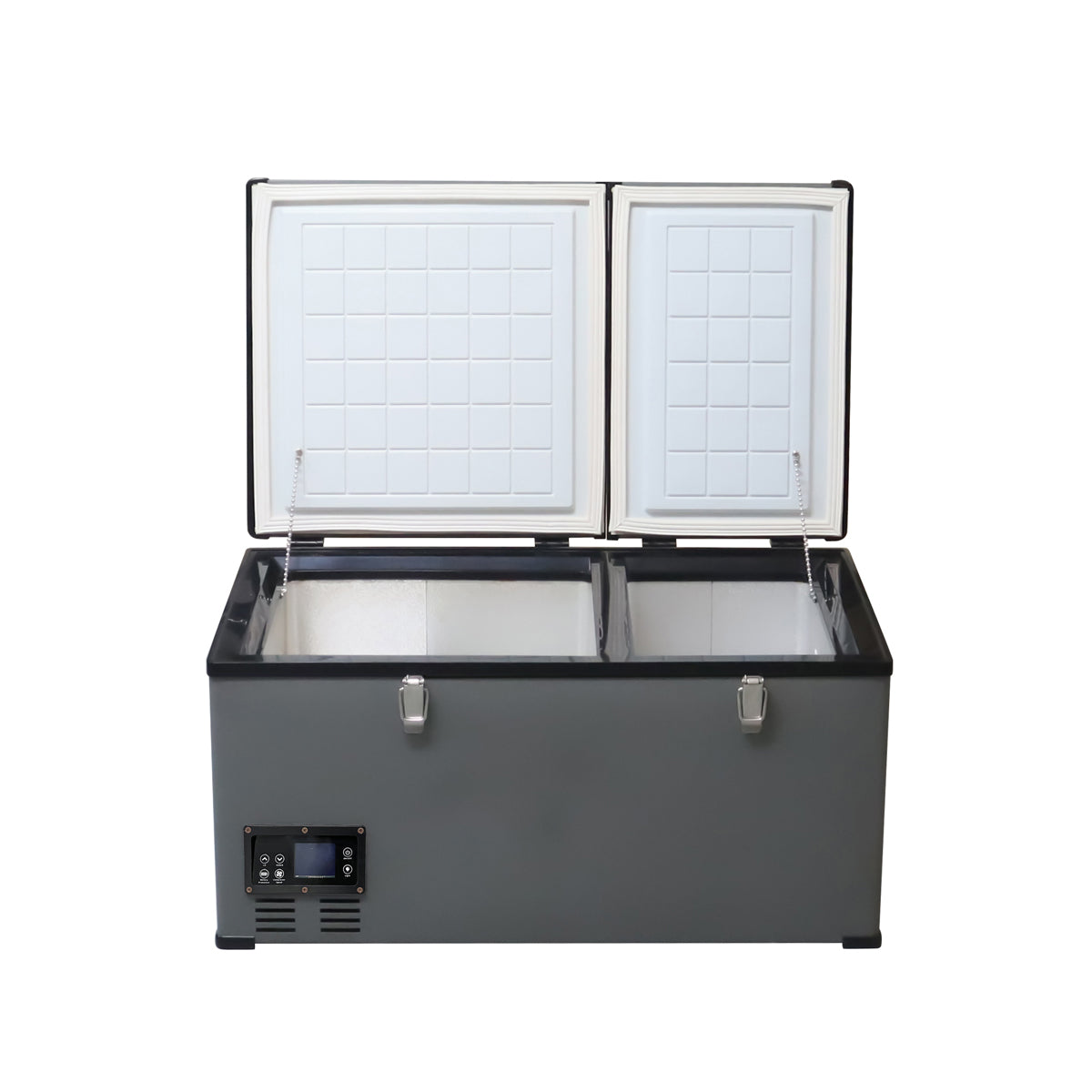 ثلاجة سيارة محمولة CRONY BCD80 80L للتبريد والتجميد للشاحنات والمناطق الخارجية مع تحكم بدرجة الحرارة بشاشة LCD من -20 إلى 10 درجة مئوية