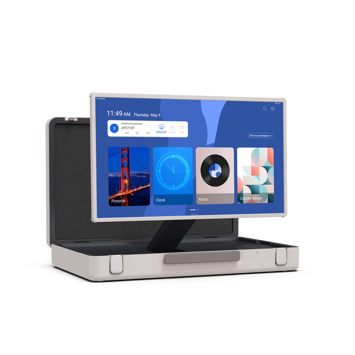 شاشة محمولة قابلة للطي CRONY IWB2735 مقاس 27 بوصة جهاز لوحي محمول كمبيوتر قابل للطي للبث المباشر في الهواء الطلق والمكتب الخارجي