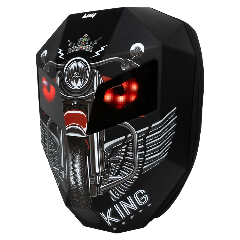 حقيبة ظهر عرض LED بتقنية نقل الماء لرجل الحديد كروني، حقيبة ظهر LED مطورة لرجل الحديد، حقيبة ظهر فارس بشاشة LED، حقيبة ظهر دراجة نارية، حقيبة سفر رائعة، حقيبة سكوتر -2