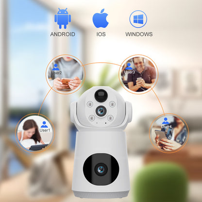 كاميرا أمان لاسلكية داخلية CRONY VQS003WIFI 4MP تعمل بالبطارية مع واي فاي، كشف الحركة، رؤية ليلية، صوت ثنائي الاتجاه، مراقبة منزلية