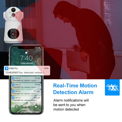 كاميرا أمان لاسلكية داخلية CRONY VQS003WIFI 4MP تعمل بالبطارية مع واي فاي، كشف الحركة، رؤية ليلية، صوت ثنائي الاتجاه، مراقبة منزلية