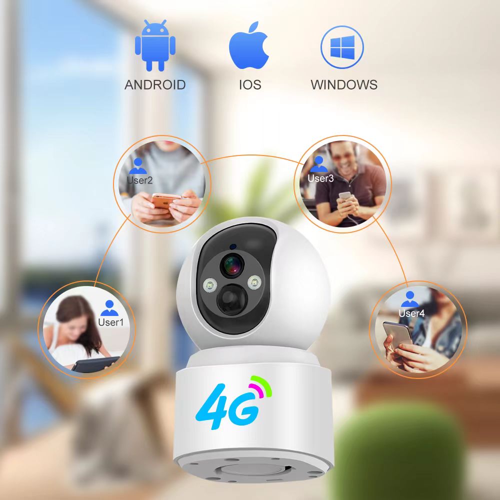 كاميرا مراقبة لاسلكية CRONY VQ001-4G 4G خارجية داخلية مع كشف حركة PIR رؤية ليلية صوت ثنائي الاتجاه كاميرا مراقبة بدقة 1296P للأمن المنزلي