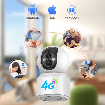 كاميرا مراقبة لاسلكية CRONY VQ001-4G 4G خارجية داخلية مع كشف حركة PIR رؤية ليلية صوت ثنائي الاتجاه كاميرا مراقبة بدقة 1296P للأمن المنزلي