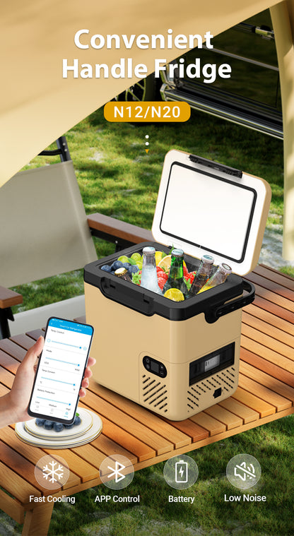 ثلاجة سيارة CRONY N20 بسعة 20 لتر، فريزر ضاغط للسيارة والشاحنة والعربة الترفيهية، DC12V 24V AC للاستخدام المنزلي -20℃ إلى 20℃ مبرد كهربائي للتخييم والسفر في الهواء الطلق، ثلاجة صغيرة