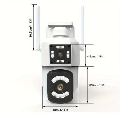 كاميرا مراقبة ثنائية العدسة CRONY A3 واي فاي 4K خارجية داخلية كشف حركة بالذكاء الاصطناعي رؤية ليلية ملونة صوت ثنائي الاتجاه مقاومة للماء كاميرا مراقبة PTZ بزاوية 360° مع ضوء LED بالأشعة تحت الحمراء لتطبيق ICAM365 المنزلي