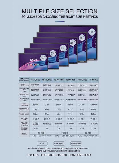 كروني TX65-1 جهاز مؤتمر 65 بوصة شاشة لمس سبورة تفاعلية بالأشعة تحت الحمراء تلفاز ذكي