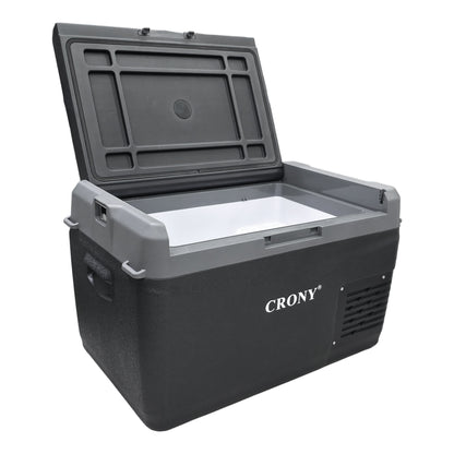 CRONY GC30 Portable Car Refrigerator 29L, 12V/24V DC & 100-220V AC Electric Cooler, -20°C to 20°C Temperature Range, LED Control Panel, Interior LED Light, Bottle Opener & Cup Holder, 1-Year Warranty
