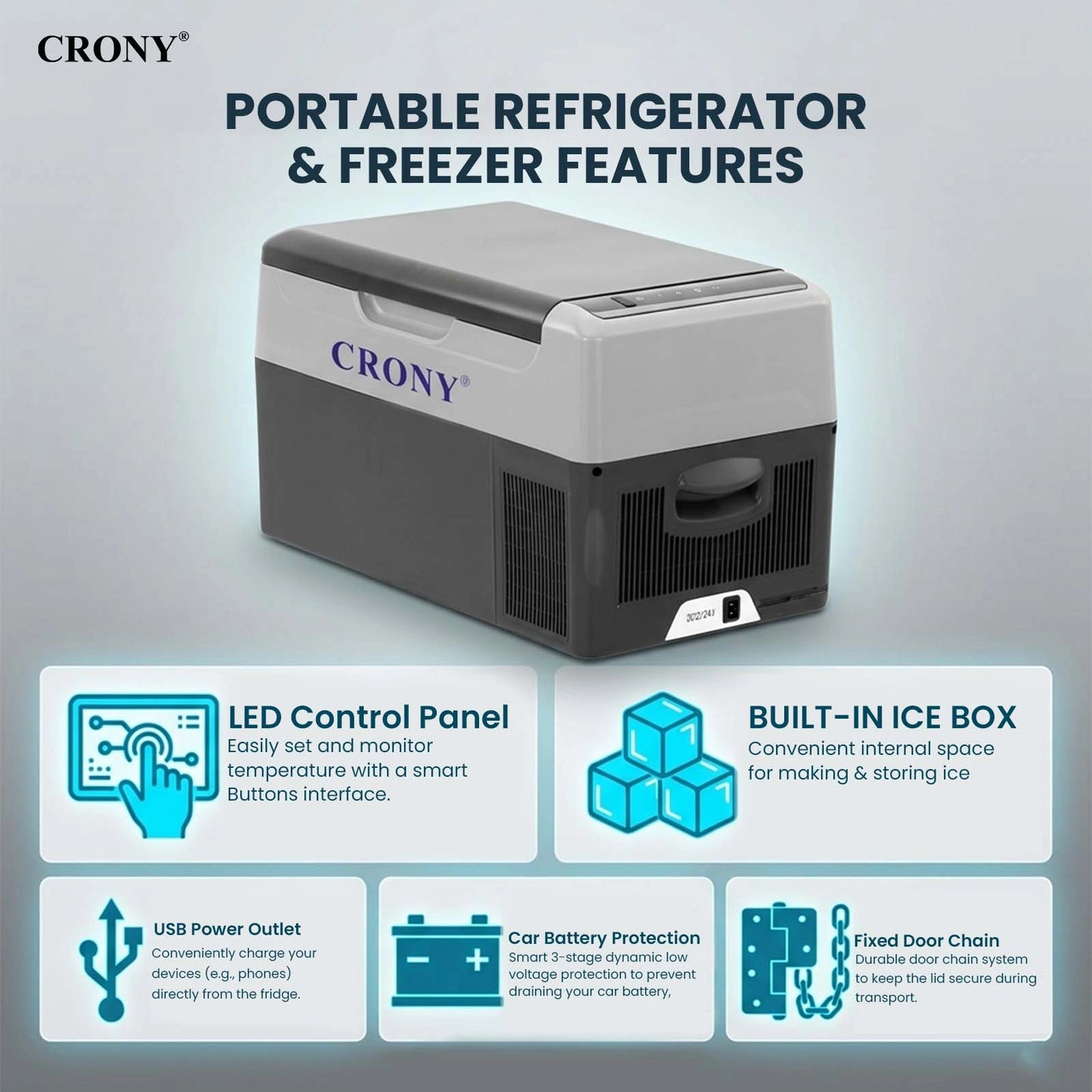 CRONY  22L Car Refrigerator Portable Mini 12V Car Refrigerator Cooler Compressor 22L Car Fridge Freezer