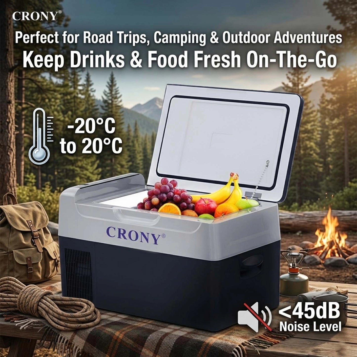 CRONY  22L Car Refrigerator Portable Mini 12V Car Refrigerator Cooler Compressor 22L Car Fridge Freezer