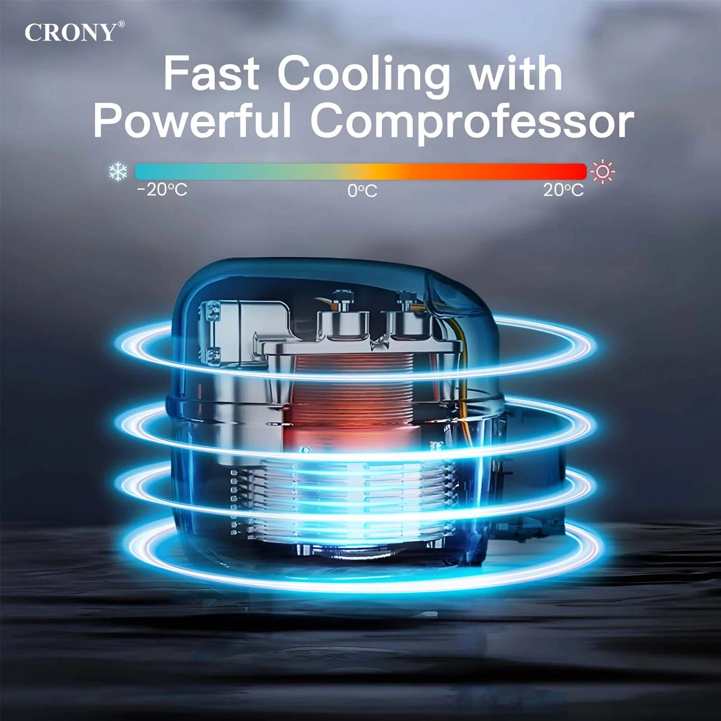 CRONY  22L Car Refrigerator Portable Mini 12V Car Refrigerator Cooler Compressor 22L Car Fridge Freezer