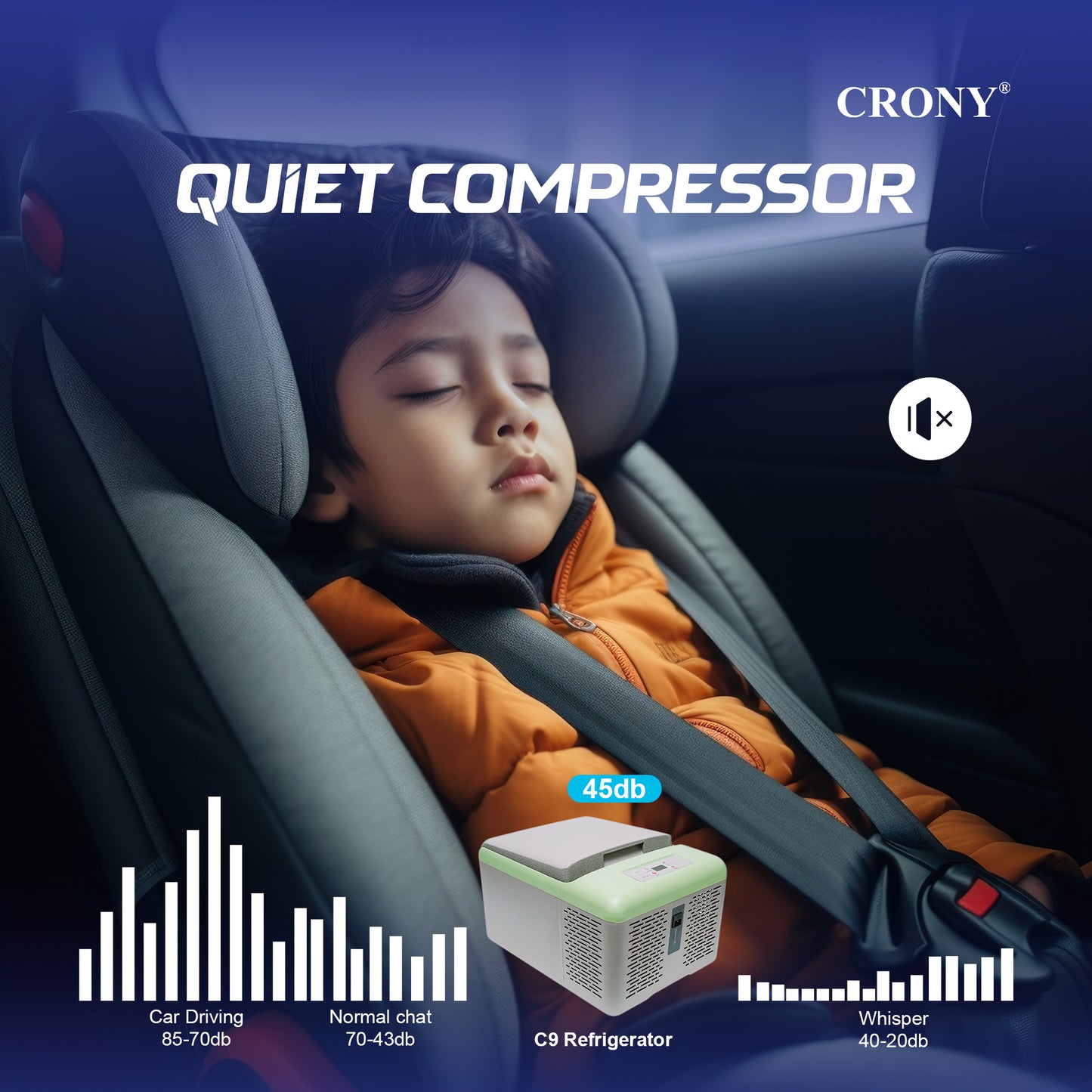 ثلاجة سيارة CRONY 9L-C9 ضاغط جمال ثلاجة صغيرة مستحضرات التجميل العناية بالبشرة صندوق تبريد متنقل