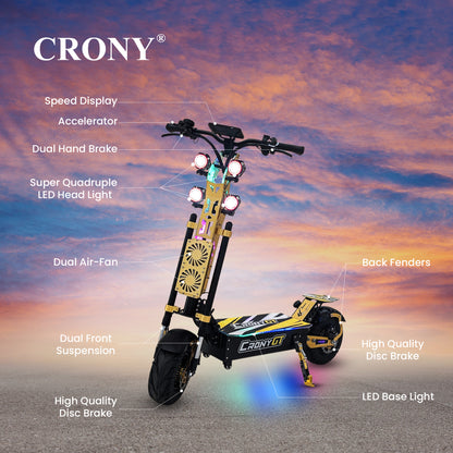 سكوتر كهربائي CRONY GT13 مع فرامل قرصية وتعليق أمامي/خلفي وتكوين عالي السكوتر الكهربائي
