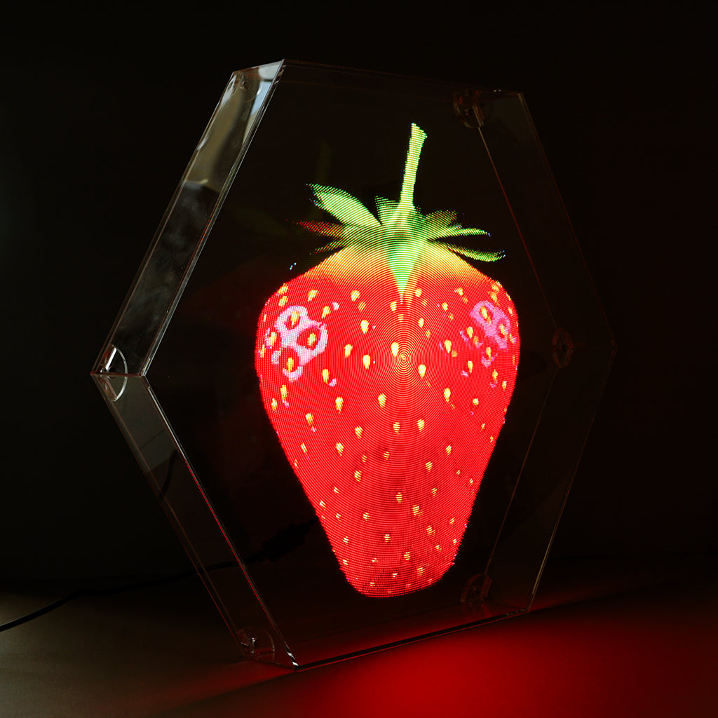 شاشة مروحة CRONY بحجم 32 سم مع غطاء حماية سداسي الجوانب ومروحة LED ثلاثية الأبعاد الهولوجرافية