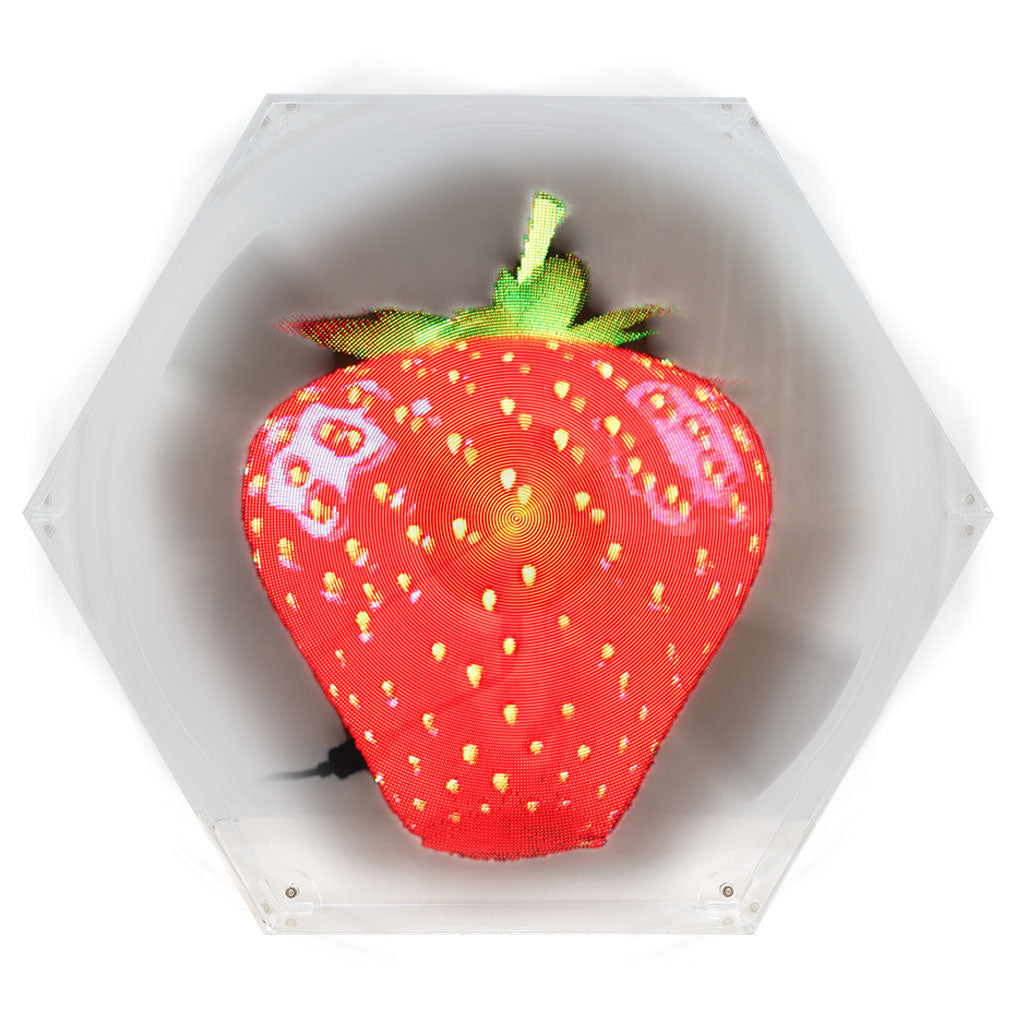 شاشة مروحة CRONY بحجم 32 سم مع غطاء حماية سداسي الجوانب ومروحة LED ثلاثية الأبعاد الهولوجرافية