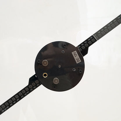 شاشة مروحة CRONY بحجم 32 سم مع غطاء حماية سداسي الجوانب ومروحة LED ثلاثية الأبعاد الهولوجرافية