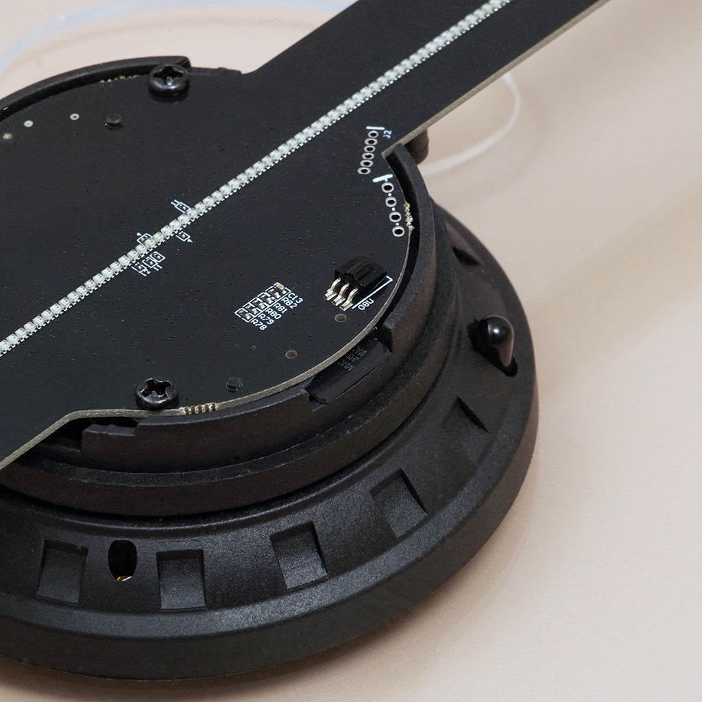 شاشة مروحة CRONY بحجم 32 سم مع غطاء حماية سداسي الجوانب ومروحة LED ثلاثية الأبعاد الهولوجرافية