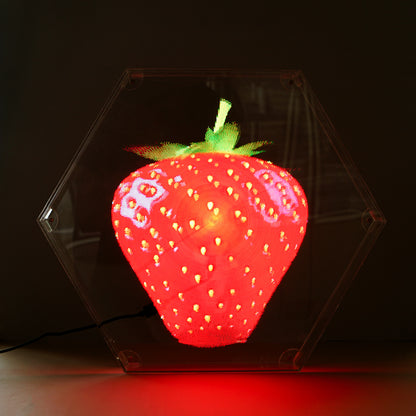 شاشة مروحة CRONY بحجم 32 سم مع غطاء حماية سداسي الجوانب ومروحة LED ثلاثية الأبعاد الهولوجرافية