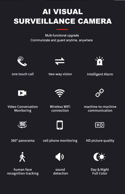 كروني IV-20 V360Pro تطبيق مكالمات فيديو 1080P كاميرا واي فاي عالية الدقة مكالمات فيديو بنقرة واحدة رؤية ليلية بالأشعة تحت الحمراء كاميرا مراقبة طفل بالفيديو