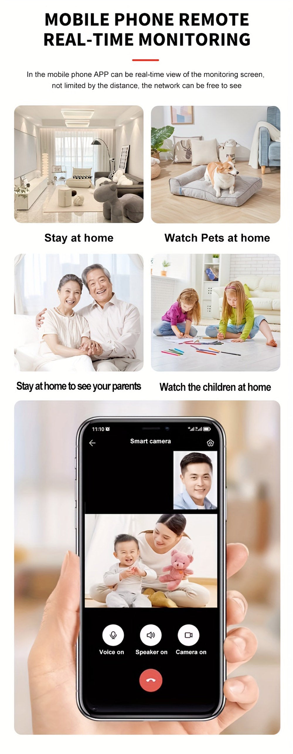 كروني IV-20 V360Pro تطبيق مكالمات فيديو 1080P كاميرا واي فاي عالية الدقة مكالمات فيديو بنقرة واحدة رؤية ليلية بالأشعة تحت الحمراء كاميرا مراقبة طفل بالفيديو