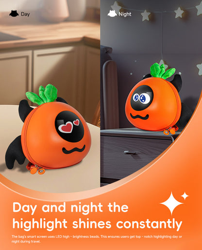 حقيبة ظهر CRONY Carrot LED ذكية لعرض البكسل الفني حقيبة ظهر قابلة للبرمجة عبر البلوتوث مع شاشة LED بحجم 32x32 عرض نصوص ورسوم متحركة مخصصة للسفر والمدرسة والتنقل هدايا تقنية