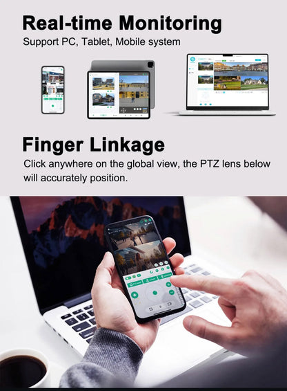كاميرا مراقبة CRONY Y7A 4G-WiFi-4K-8MP(10X) بعدسة ثلاثية شمسية مع لوحة شمسية 9 واط