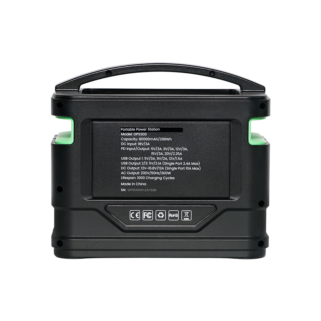 محطة طاقة محمولة CRONY GPS300 بقدرة 300 واط مع بطارية ليثيوم احتياطية وشاشة LCD