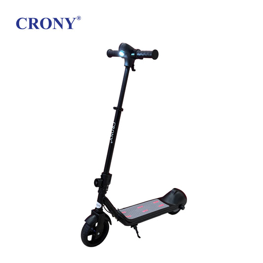 CRONY E68 Electric Scooter for Kids, 110W Motor, 10–16 KM/H Top Speed, 24V 2.5Ah Battery, 5–8 KM Range, 6.5-Inch Tires, Easy Folding, Adjustable Handlebar, LED Headlight & Rear Wheel Light, Bluetooth Speaker, Black**