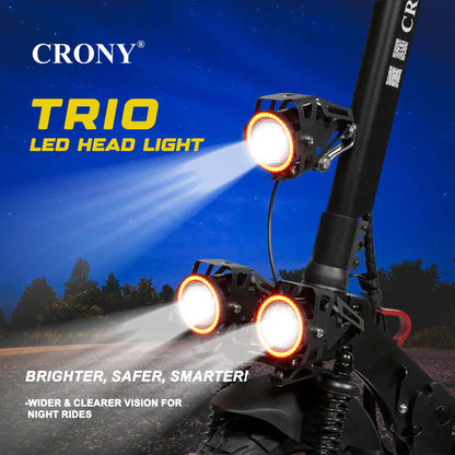 سكوتر كهربائي CRONY T4 بشاشة كبيرة وسرعة عالية مع مصابيح LED ثلاثية التصميم قابل للطي