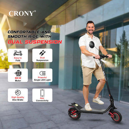سكوتر كهربائي CRONY M365 MAX بتعليق مزدوج وتصميم قابل للطي مع اتصال عبر التطبيق
