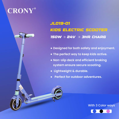 سكوتر كهربائي للأطفال CRONY JL019-01 شاشة LED هيكل قابل للطي بخطوة واحدة