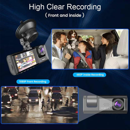 كروني S11 كاميرا ثلاثية 1920*1080 داشكام بزر ضغط 1080P DVR داشكام أمامية داخلية وكاميرا خلفية مسجل قيادة