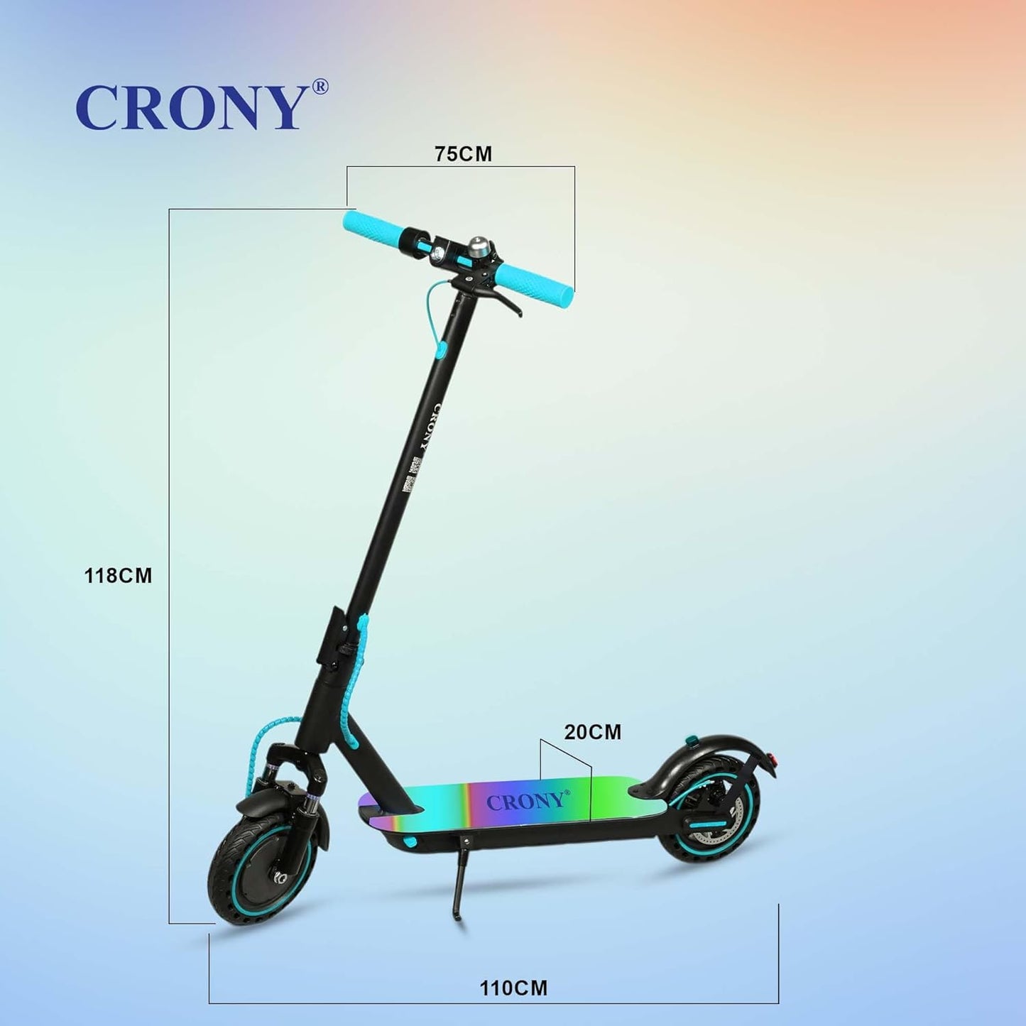 سكوتر كهربائي قابل للطي CRONY M365 مع تعليق أمامي وأضواء LED ملونة على السطح 7 ألوان للبالغين والأطفال