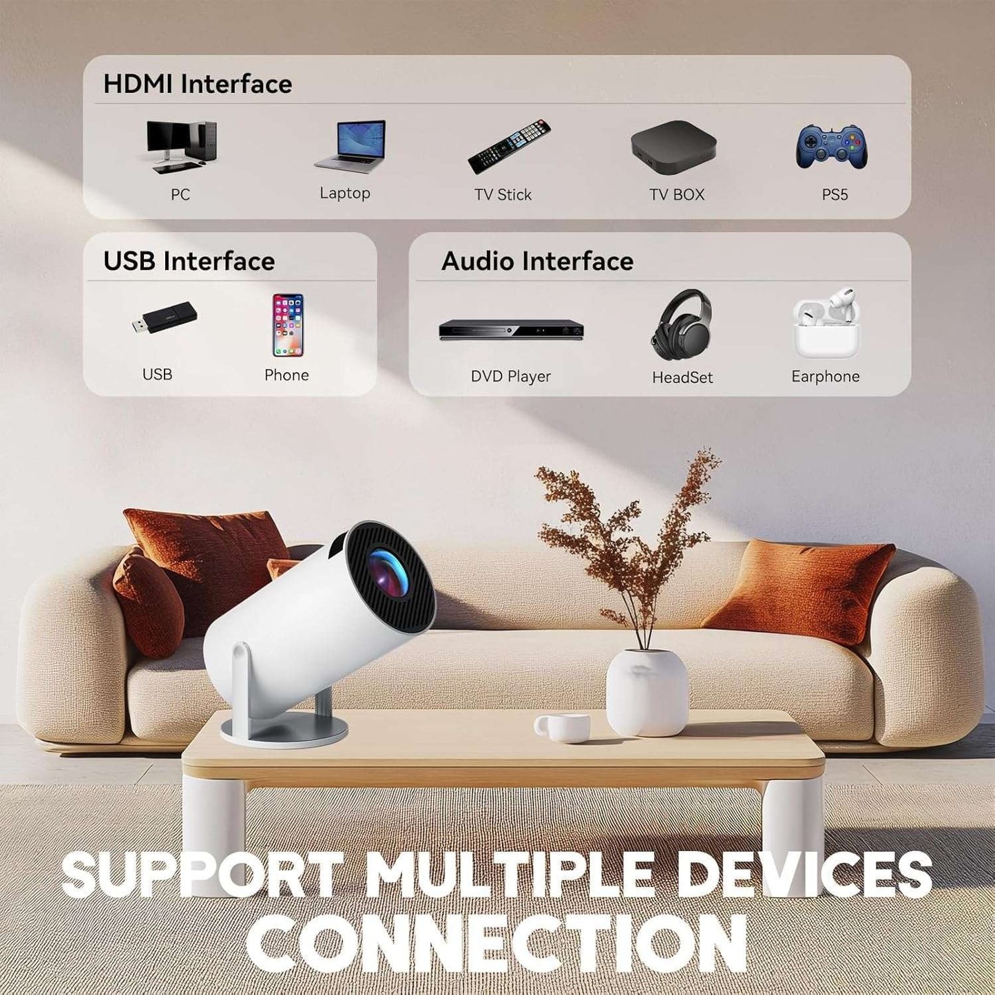 جهاز عرض الألعاب CRONY HY-300A بتركيز تلقائي 180° جهاز عرض فيديو منزلي محمول