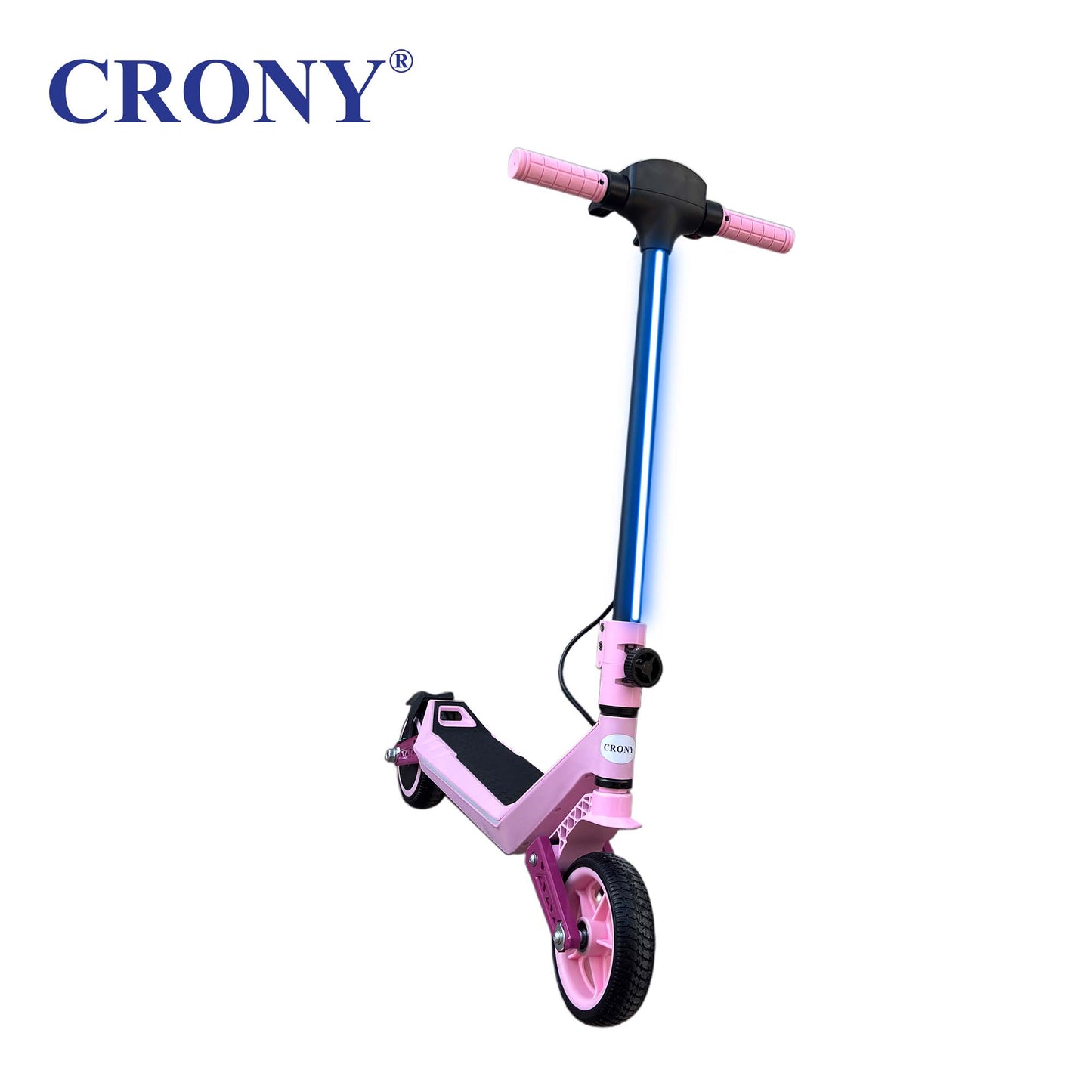 CRONY E72 Dual-Shock Electric Scooter for Kids, Pink, 150W Motor, 24V 2.6Ah Battery, 8-12KM/H Speed, 5-10KM Range, Front & Rear Suspension, LED Display, Easy Folding, 1 Year Motor Warranty