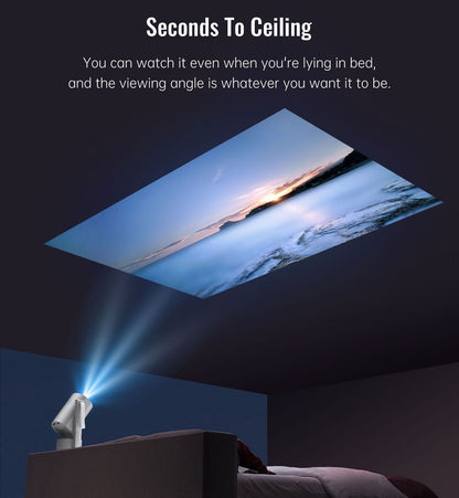 CRONY R3P Portable Mini Projector 1080P LED Smart Projector Supports 4K Decode Android with Built In Speakers