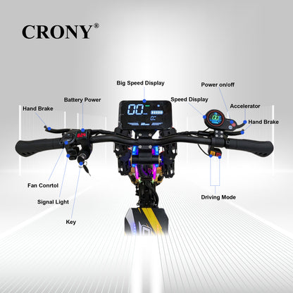 سكوتر كهربائي CRONY GT13 مع فرامل قرصية وتعليق أمامي/خلفي وتكوين عالي السكوتر الكهربائي