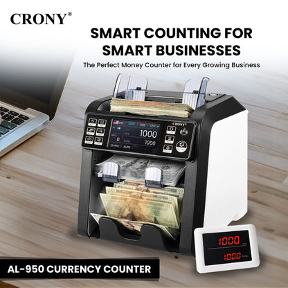 جهاز التحقق من الأوراق النقدية CRONY AL-950 لفرز النقود متعددة العملات وجهاز عد وفرز النقود المحمولة