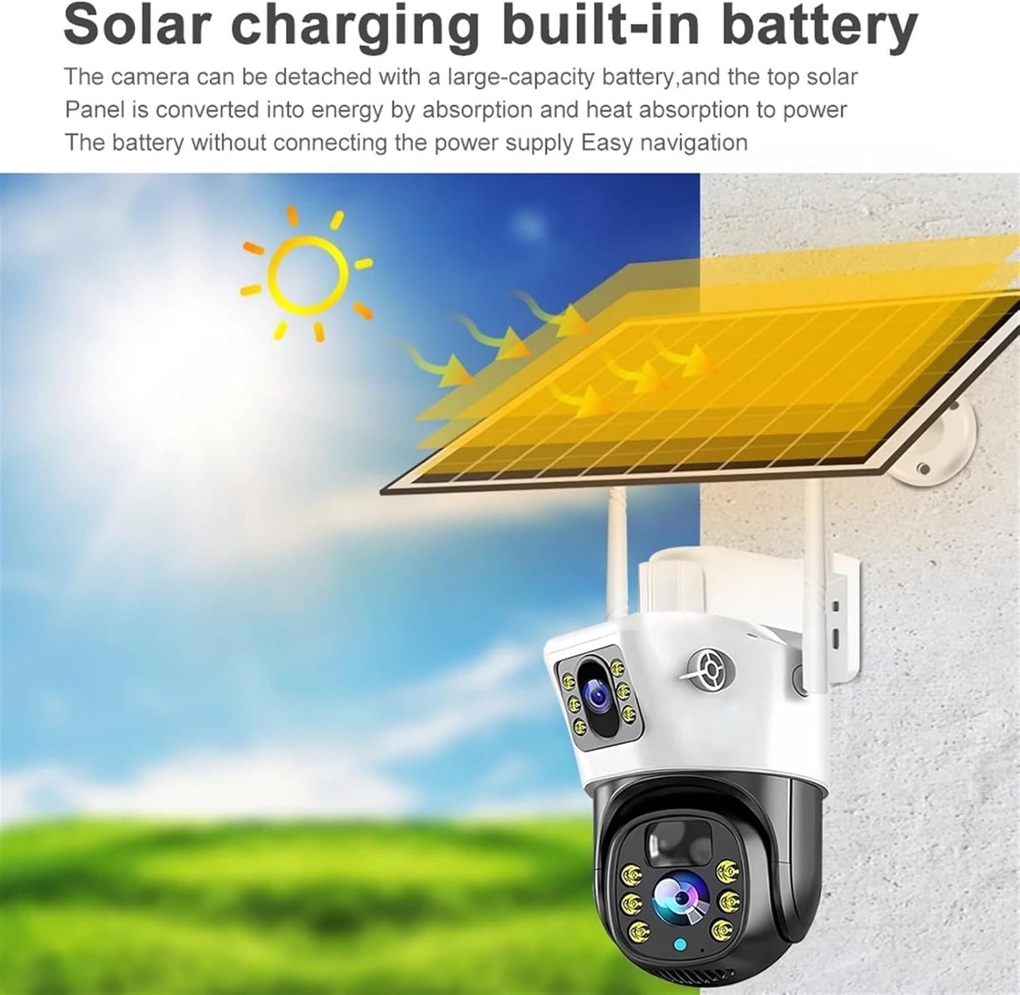 كاميرا شمسية CRONY VCS09 4G WIFI كاميرات أمان خارجية كاميرات خارجية لاسلكية بدقة 4MP/8MP عالية الوضوح كاميرا PTZ شمسية IP مزودة ببطارية مدمجة كاميرات مراقبة فيديو