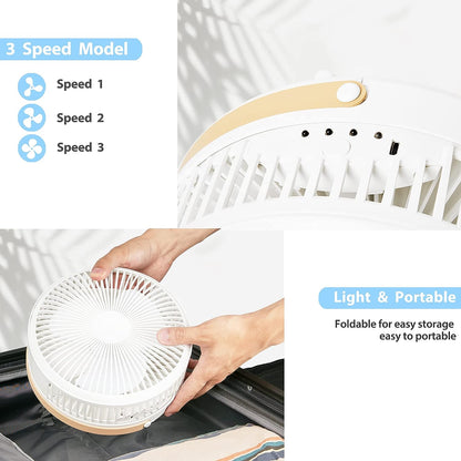 KY-19107 مروحة مكتبية تلسكوبية صغيرة قابلة للتمديد، مدمجة، قابلة للطي، وطاولة سطح مكتب