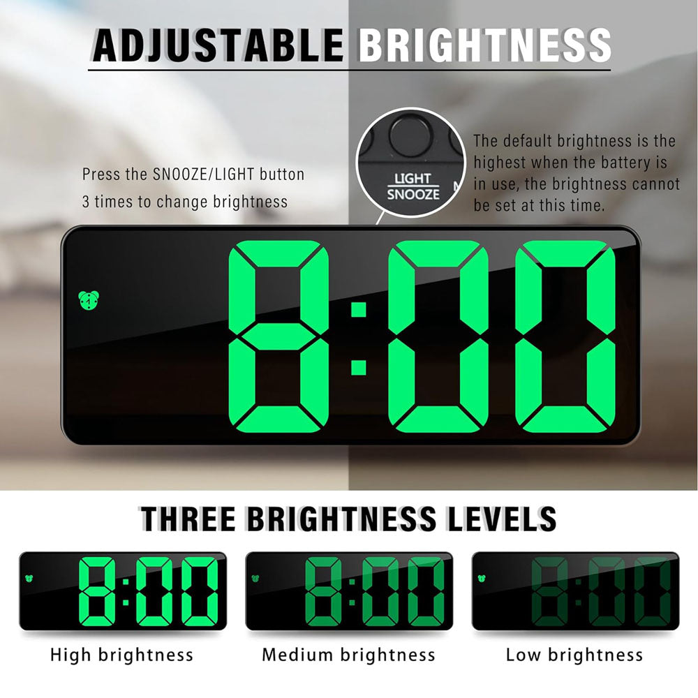 ساعة إلكترونية رقمية CRONY GH0732 ألوان ساعة منبه LED ملونة RGB على جانب السرير منبهات مع خاصية الغفوة عرض التاريخ والوقت تغيير اللون أرقام كبيرة سطوع قابل للتعديل تعمل باليو إس بي والبطارية