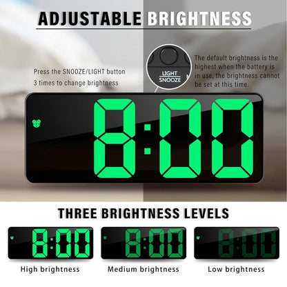ساعة إلكترونية رقمية CRONY GH0732 ألوان ساعة منبه LED ملونة RGB على جانب السرير منبهات مع خاصية الغفوة عرض التاريخ والوقت تغيير اللون أرقام كبيرة سطوع قابل للتعديل تعمل باليو إس بي والبطارية
