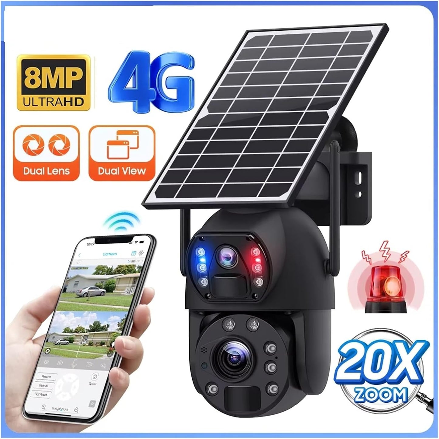 كاميرا بطارية شمسية منخفضة الطاقة CRONY ST-598-8M-20X-4G