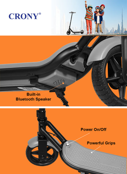 سكوتر كهربائي للأطفال CRONY ZL-E7 مع مكبر صوت، إطار قابل للطي وخفيف الوزن مع إطارات فراغية