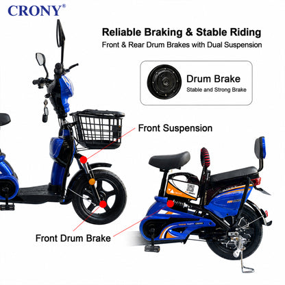 دراجة كهربائية CRONY W6 بعجلات 14 بوصة سكوتر كهربائي
