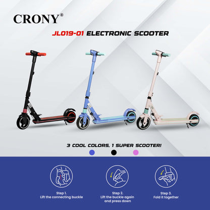 سكوتر كهربائي للأطفال CRONY JL019-01 شاشة LED هيكل قابل للطي بخطوة واحدة