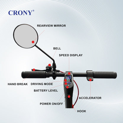 سكوتر كهربائي CRONY M365 MAX بتعليق مزدوج وتصميم قابل للطي مع اتصال عبر التطبيق