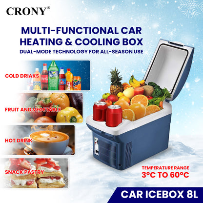 ثلاجة سيارة كروني 8 لتر منخفضة الضوضاء ثلاجات مدمجة صغيرة ثلاجة محمولة مبرد سيارة